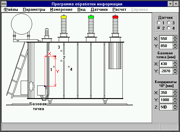 Вид экрана компьютера при работе с системой анализа частичных разрядов акустической СТЭЛЛ-301А